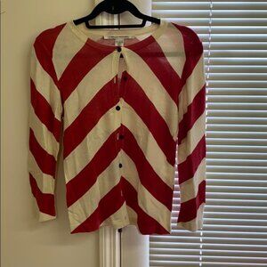 DVF red and cream cardigan